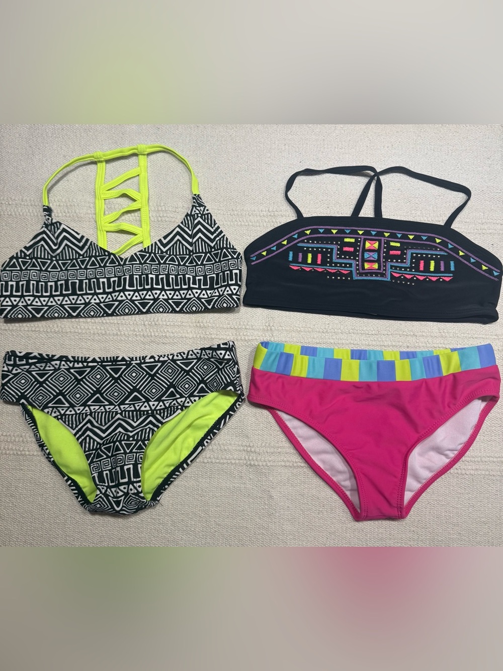 🏷️ Vintage/Y2K Vibe Girls Bikini Swimsuit Lot (Mix & Match 2-Set Bundle)